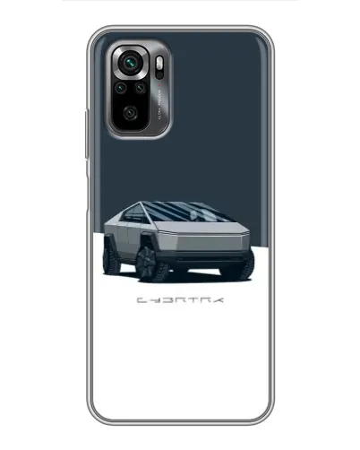 Чехол для Xiaomi POCO M5s с картинкой «Серебристый Cybertruck Tesla»