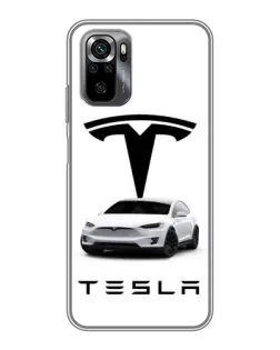 Чехол для Xiaomi POCO M5s с картинкой «Tesla White Style»