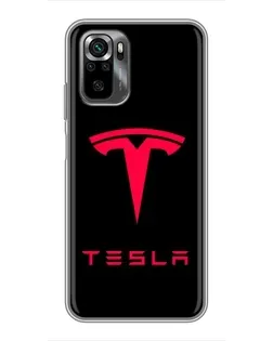 Чехол для Xiaomi POCO M5s с картинкой «Tesla Red Logo»