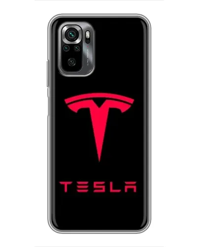 Чехол для Xiaomi POCO M5s с картинкой «Tesla Red Logo»