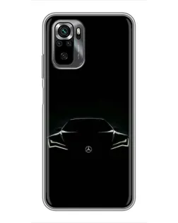 Чехол для Xiaomi POCO M5s с картинкой «Mercedes — силуэт авто» Чехол для Xiaomi POCO M5s с картинкой «Mercedes — силуэт авто»