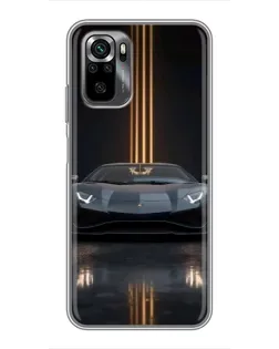 Чехол для Xiaomi POCO M5s с картинкой «Lamborghini золотые линии»