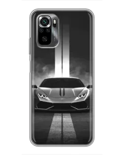 Чехол для Xiaomi POCO M5s с картинкой «Lamborghini симметрия дорог»