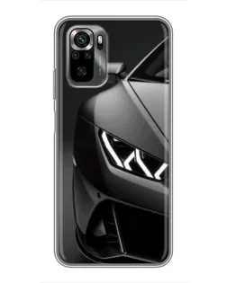 Чехол для Xiaomi POCO M5s с картинкой «Lamborghini фары детализация»