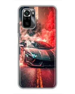 Чехол для Xiaomi POCO M5s с картинкой «Lamborghini красный дым»