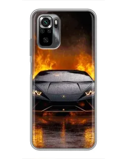 Чехол для Xiaomi POCO M5s с картинкой «Lamborghini в огне»