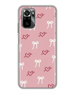 Чехол для Xiaomi POCO M5s с картинкой «Сердца и банты»