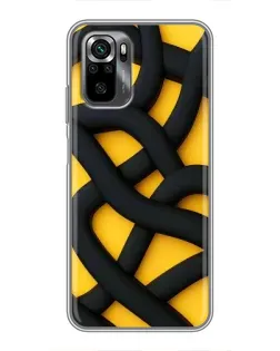 Чехол для Xiaomi POCO M5s с картинкой «Черное желтое переплетение» Чехол для Xiaomi POCO M5s с картинкой «Черное желтое переплетение»