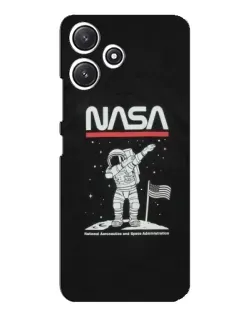 Чехол для Xiaomi POCO M6 Pro (5G) с картинкой «NASA — шагаем по Луне»