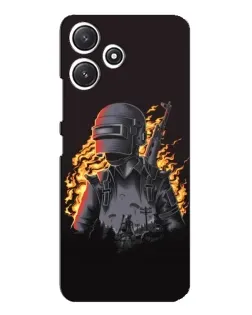 Чехол для Xiaomi POCO M6 Pro (5G) с картинкой «PUBG — огненный силуэт»