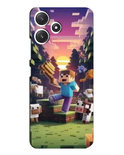 Чехол для Xiaomi POCO M6 Pro (5G) с картинкой «Стив на ферме»