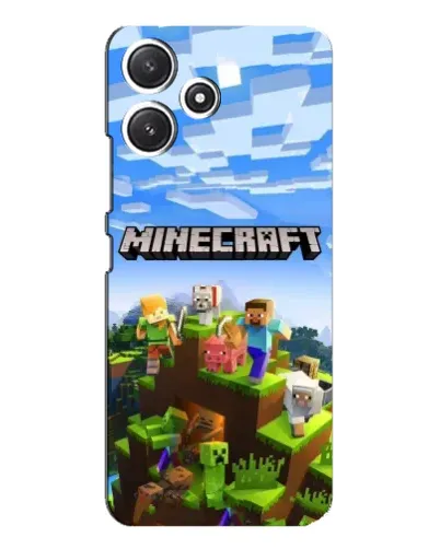 Чехол для Xiaomi POCO M6 Pro (5G) с картинкой «Minecraft классический мир»