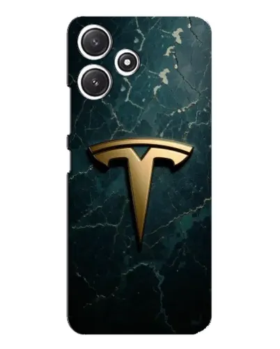 Чехол для Xiaomi POCO M6 Pro (5G) с картинкой «Мраморная Tesla Gold»