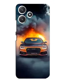 Чехол для Xiaomi POCO M6 Pro (5G) с картинкой «Audi в огненном дыму»