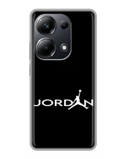 Чехол для Xiaomi POCO M6 Pro с картинкой «Jordan White Logo»