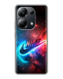 Чехол для Xiaomi POCO M6 Pro с картинкой «Огненный логотип Nike»