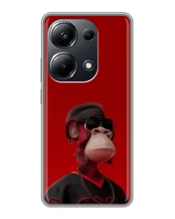 Чехол для Xiaomi POCO M6 Pro с картинкой «Bored Ape в красном»