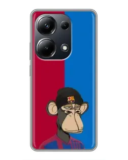 Чехол для Xiaomi POCO M6 Pro с картинкой «Bored Ape — фанат Барсы»