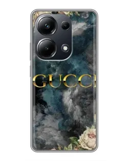 Чехол для Xiaomi POCO M6 Pro с картинкой «Абстрактные цветы Gucci»