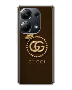 Чехол для Xiaomi POCO M6 Pro с картинкой «Gucci — золотая бабочка»