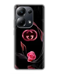 Чехол для Xiaomi POCO M6 Pro с картинкой «Gucci — неоновая роза»