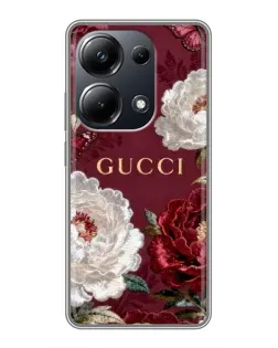 Чохол для Xiaomi POCO M6 Pro з картинкою «Gucci — бордові троянди»
