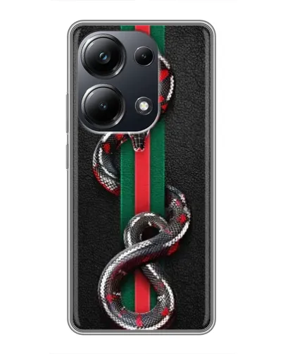 Чехол для Xiaomi POCO M6 Pro с картинкой «Gucci — змея на полосе» Чехол для Xiaomi POCO M6 Pro с картинкой «Gucci — змея на полосе»