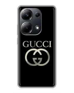 Чохол для Xiaomi POCO M6 Pro з картинкою «Gucci — золото на чорному»