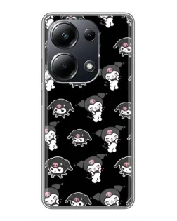 Чехол для Xiaomi POCO M6 Pro с картинкой «Черный паттерн Kuromi»