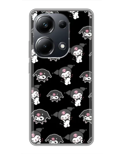 Чехол для Xiaomi POCO M6 Pro с картинкой «Черный паттерн Kuromi»