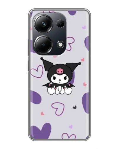 Чехол для Xiaomi POCO M6 Pro с картинкой «Kuromi и лавандовые сердца»