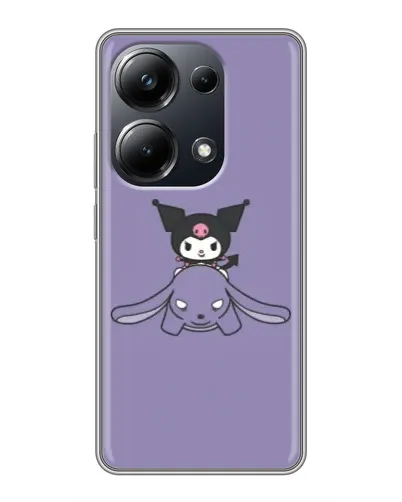Чехол для Xiaomi POCO M6 Pro с картинкой «Kuromi на лиловом фоне»