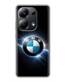 Чехол для Xiaomi POCO M6 Pro с картинкой «BMW — неоновое сияние»