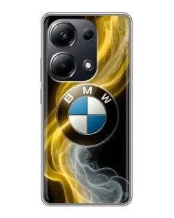 Чехол для Xiaomi POCO M6 Pro с картинкой «Золотистый дым BMW»