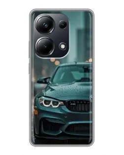 Чехол для Xiaomi POCO M6 Pro с картинкой «BMW в огнях города»