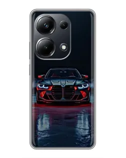 Чехол для Xiaomi POCO M6 Pro с картинкой «BMW на мокрой дороге»
