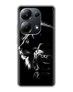Чехол для Xiaomi POCO M6 Pro с картинкой «BMW и лев»