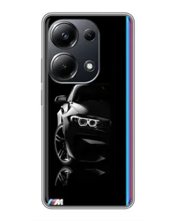 Чехол для Xiaomi POCO M6 Pro с картинкой «Силуэт BMW в темноте»