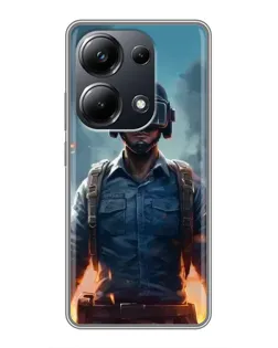 Чехол для Xiaomi POCO M6 Pro с картинкой «PUBG — реалистичный герой»