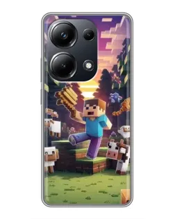Чехол для Xiaomi POCO M6 Pro с картинкой «Стив на ферме»