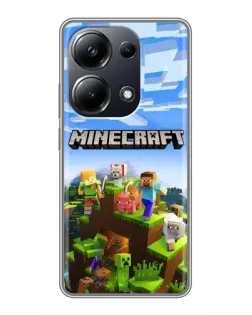 Чехол для Xiaomi POCO M6 Pro с картинкой «Minecraft классический мир»