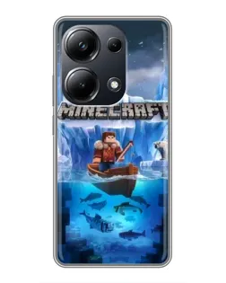Чехол для Xiaomi POCO M6 Pro с картинкой «Minecraft ледяной мир»