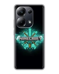 Чехол для Xiaomi POCO M6 Pro с картинкой «Minecraft Diamond лого»