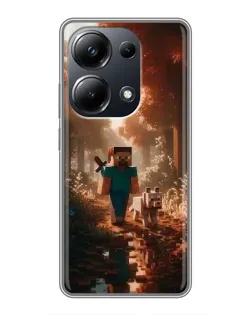 Чехол для Xiaomi POCO M6 Pro с картинкой «Стив в лесу»