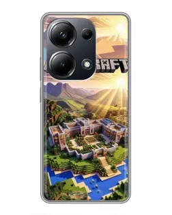 Чехол для Xiaomi POCO M6 Pro с картинкой «Minecraft панорама»