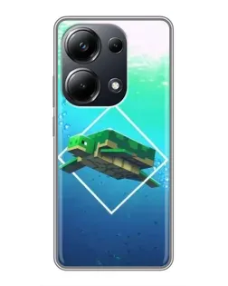 Чехол для Xiaomi POCO M6 Pro с картинкой «Черепаха Minecraft»