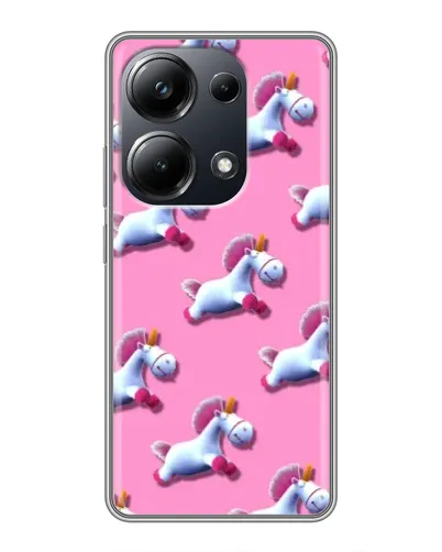Чехол для Xiaomi POCO M6 Pro с картинкой «Единороги на розовом»