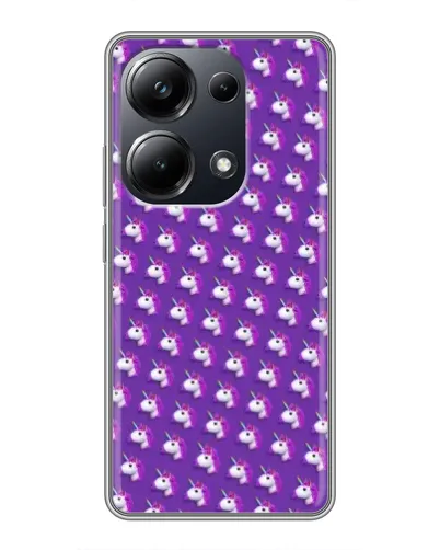 Чехол для Xiaomi POCO M6 Pro с картинкой «Единороги на фиолетовом»