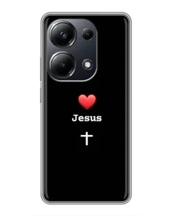 Чехол для Xiaomi POCO M6 Pro с картинкой «Сердце - Jesus»