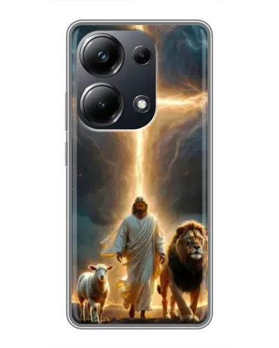 Чехол для Xiaomi POCO M6 Pro с картинкой «Лев Иуды и Свет»